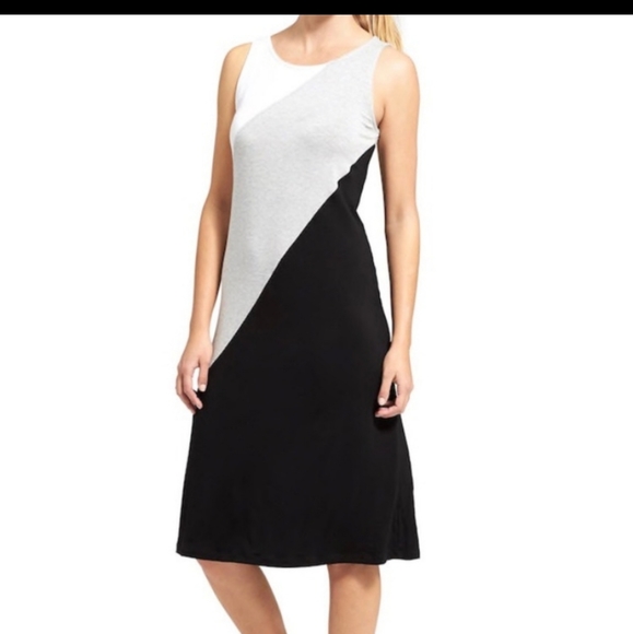 Athleta Diagonal Color Block Midi Tank Dress sz Sm - Picture 1 of 6